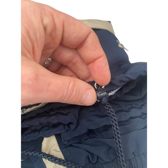 Vangelis Sports Wear Mens Windbreaker Size Large Full Zip Lined Blue Tan Jacket - Picture 11 of 12